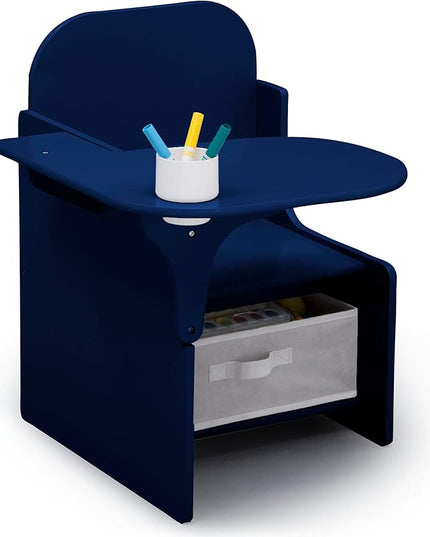 Delta Children MySize Chair Desk with Storage Bin - Greenguard Gold Certified, Navy - LeafyLoom