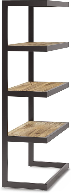 SIMPLIHOME Erina SOLID ACACIA WOOD 36 Inch Rectangle Modern Industrial Bookcase in Distressed Golden Wheat, for The Living Room, Study Room and Office - LeafyLoom
