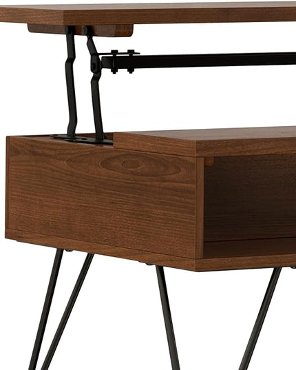 SIMPLIHOME Hunter Lift Top Coffee Table, 48 inch, Walnut Veneer - LeafyLoom