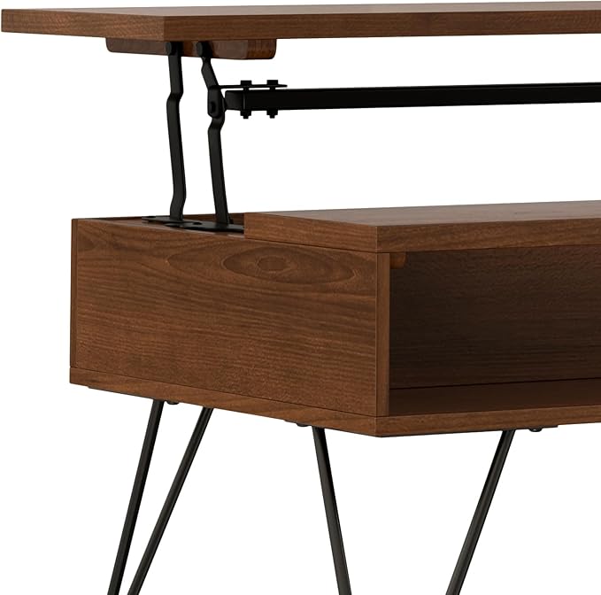 SIMPLIHOME Hunter Lift Top Coffee Table, 48 inch, Walnut Veneer - LeafyLoom