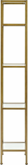 Crosley Furniture Aimee Narrow Etagere Bookcase - Gold and Glass - LeafyLoom