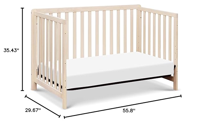 Carter's by DaVinci Colby 4-in-1 Low-Profile Convertible Crib in Washed Natural, Greenguard Gold Certified - LeafyLoom