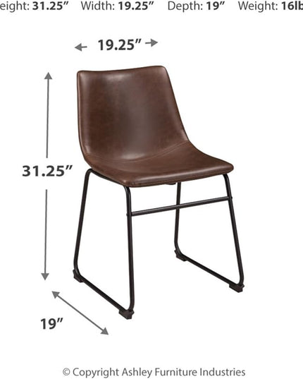 Signature Design by Ashley Mid Century Centiar 18.75" Dining Bucket Chair, 2 Count, Black and Brown - LeafyLoom
