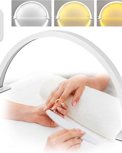 LED Half Moon Light for Nail 3000-6000k 45w 30in Desk lamp lash lamp for lash Extension Led Light for Nails tech, Stepless Dimming（2520 LM） - LeafyLoom