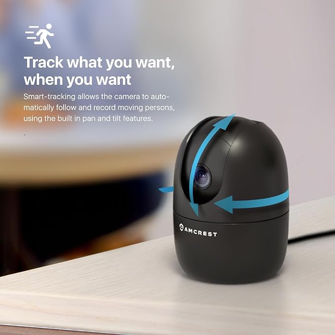 Amcrest 1080P WiFi Camera Indoor, Nanny Cam, Dog Camera, Sound & Baby Monitor, Human & Pet Detection, Motion-Tracking, 2.4Ghz Only, Pan/Tilt Wireless IP Camera, Night Vision, Smart Home ASH21-B Amcrest