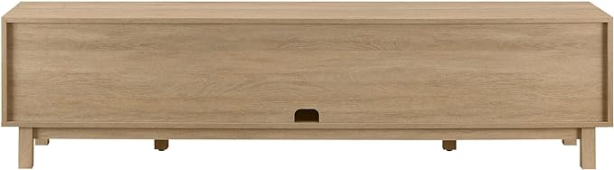 Walker Edison Destin Modern Minimal Rattan-Door Stand for TVs up to 80 Inches, 70 Inch, Coastal Oak - LeafyLoom