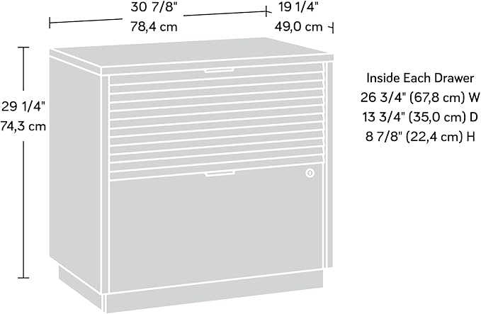 Sauder Englewood Lateral file, L: 30.87" x W: 19.29" x H: 29.25", Spiced Mahogany finish - LeafyLoom