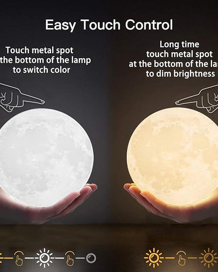 Mom Birthday Gifts, 3D Moon Lamp with Wooden Base, Valentines Day Mothers Day Christmas Gifts for Mom from Daughter Son - LeafyLoom
