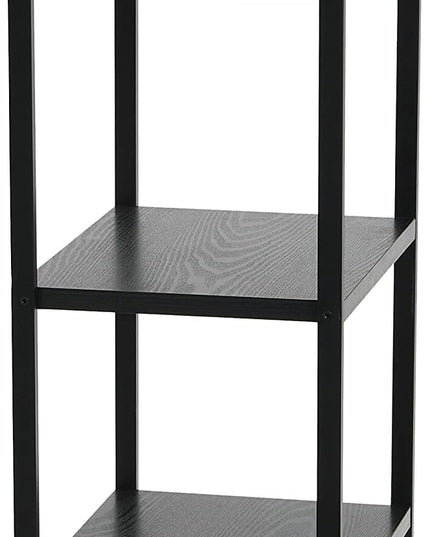 Household Essentials 5 Shelf Free Standing Book Case, Black Oak Finish - LeafyLoom