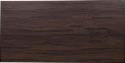 Home Office Computer Desk, 35.4" Study Writing Table, with 2 Storage Drawers, Mid Century Modern Teen Student Table for Small Spaces, Walnut - LeafyLoom