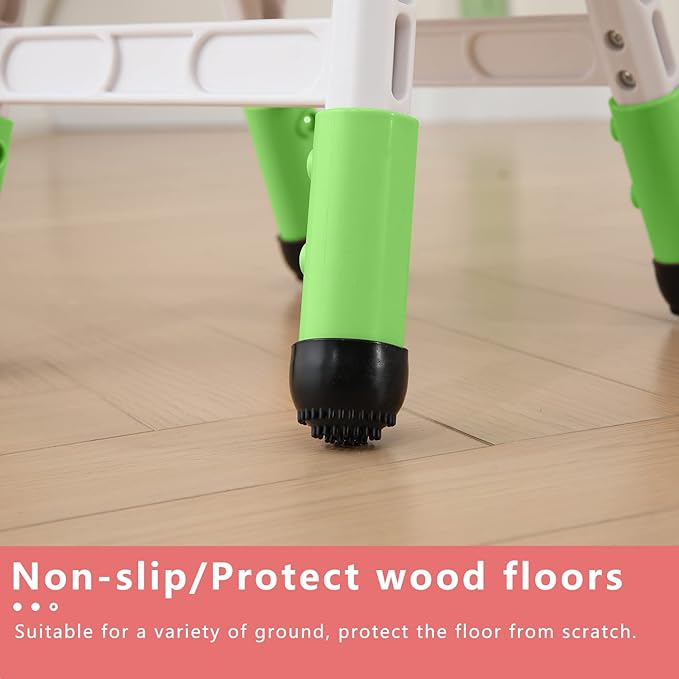 Adjustable Kid Chairs Indoor 3 Level Adjustable Suitable for Children Age 2-6. Maximum Load-Bearing 220LBS Suitable for Family Classroom and Nursery Child Seat Set (2-Pack-Green) - LeafyLoom