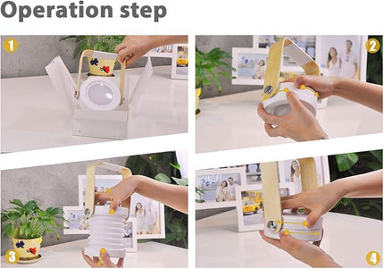 Rechargeable Portable Folding LED Lantern Lamp, WYNK Battery Operated Reading Light Table Lamp Outdoor Lamp Desk Lamp, Dimmable Multifunctional Night Light, Bedside Lamp for Bedroom - LeafyLoom