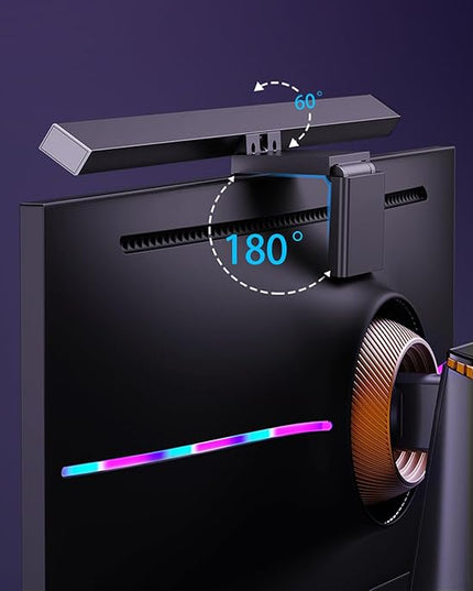 Sound Pickup Monitor Light Bar: Monitor Desk lamp RGB Dynamic Effect,Voice-Activated Music Rhythm Table Lamp,Creative Colorful LED Ambient Computer Light,Reduce Bluelight for Home Office/Gamer… - LeafyLoom