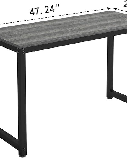 47 Inch Small Space Computer Desk, Home Office Desk, Heavy Duty Multipurpose Table, Study Desk Workstation, Gray - LeafyLoom