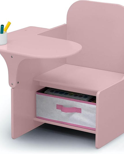Delta Children MySize Chair Desk with Storage Bin - Greenguard Gold Certified, Dusty Rose - LeafyLoom