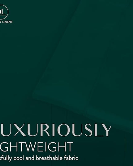 Danjor Linens King Size Sheets Set - 6 Piece Set Including 4 Pillowcases - Deep Pockets - Breathable, Soft Bed Sheets - Wrinkle Free - Machine Washable - Forest Green King Bed Sheets - 6 pc - LeafyLoom