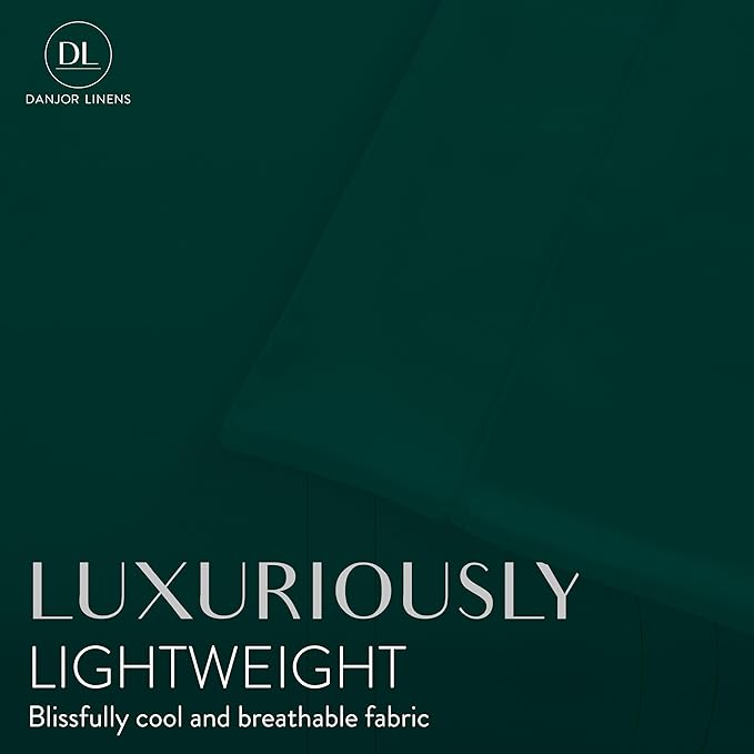 Danjor Linens King Size Sheets Set - 6 Piece Set Including 4 Pillowcases - Deep Pockets - Breathable, Soft Bed Sheets - Wrinkle Free - Machine Washable - Forest Green King Bed Sheets - 6 pc - LeafyLoom
