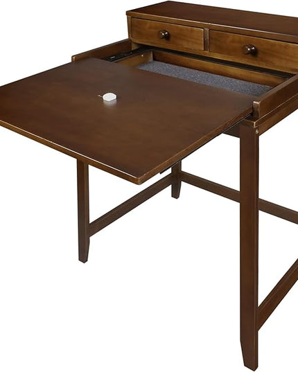 Casual Home Office Concealed Compartment Desk, Truffle Brown - LeafyLoom