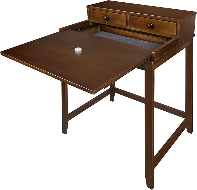 Casual Home Office Concealed Compartment Desk, Truffle Brown - LeafyLoom