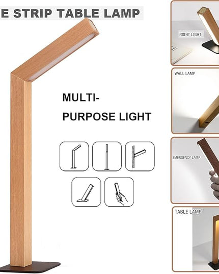 Wood Desk Light,Dimmable Desk Lamps for Bedrooms Touch Lamp RotatableDesk Light Wall Lamp (Beech Wood) - LeafyLoom