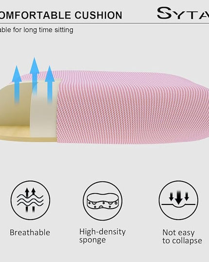 Sytas Home Office Chair Ergonomic, Mesh Desk Chair Lumbar Support, Ergonomic Computer Chair Adjustable Armrest(Pink) - LeafyLoom