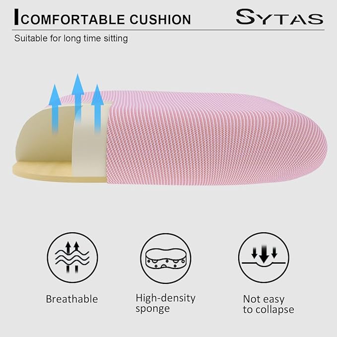 Sytas Home Office Chair Ergonomic, Mesh Desk Chair Lumbar Support, Ergonomic Computer Chair Adjustable Armrest(Pink) - LeafyLoom