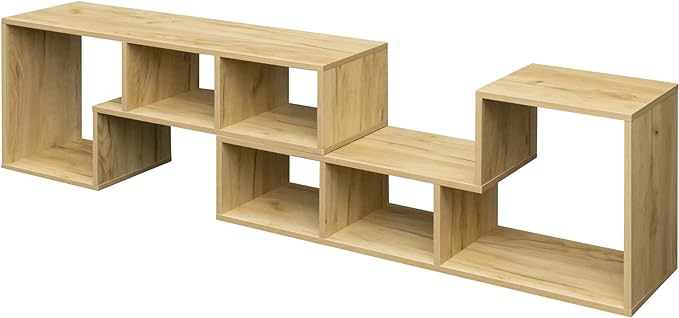 NicBex TV Stand for 50 Inch Double L-Shaped Oak TV Stand Storage Console Table for Living Room,Bedroom,41.34 Inch,Natural - LeafyLoom