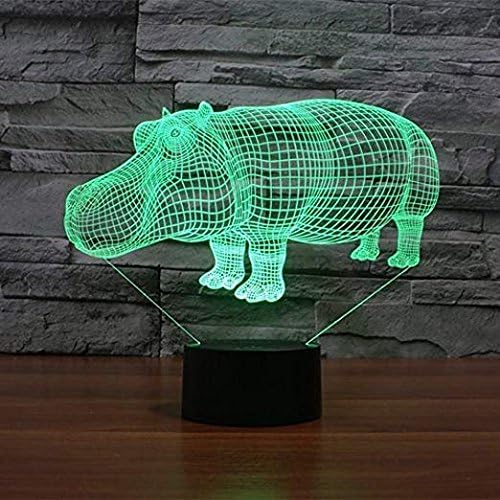 3D Hippo Night Light LED USB 7 Color Change LED Table Lamp Xmas Toy Gift - LeafyLoom