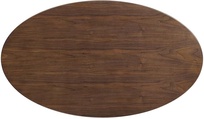 Modway Lippa 48" Mid-Century Modern Dining Table with Oval Top in Walnut - LeafyLoom