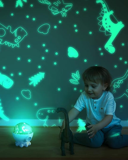 Night Light Projector Christmas Gift for Kids, Kids Toys for Girls Boys, Star Moon & Ocean Projection for 2-10 Year Old Girls, Lullaby Songs, Toddler Toys,Adjustable 360-Degree Rotation,Octopus Decor - LeafyLoom