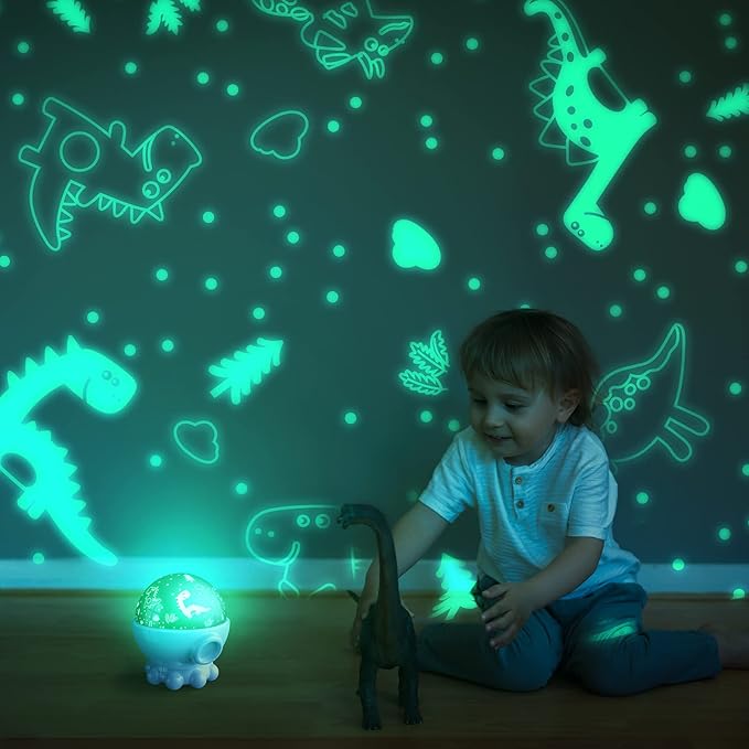 Night Light Projector Christmas Gift for Kids, Kids Toys for Girls Boys, Star Moon & Ocean Projection for 2-10 Year Old Girls, Lullaby Songs, Toddler Toys,Adjustable 360-Degree Rotation,Octopus Decor - LeafyLoom