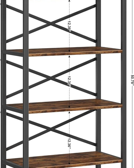 4 Tier Bookshelf 23.6" Width, Kids Bookshelf with Storage, Small Bookcase with Open Shelves, Storage Organization for Bedroom, Living Room and Home Office,Rustic Brown - LeafyLoom
