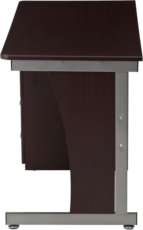 Techni Mobili Drawers Computer Desk, 48" W x 23" D x 30" H, Chocolate - LeafyLoom