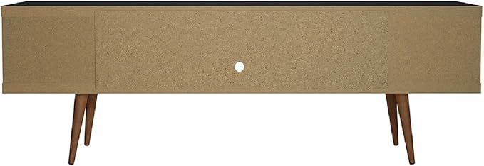 Manhattan Comfort Utopia 70.47" Freestanding Entertainment Center for Living Room, Mid Century Modern TV Stand with Shelves, Storage and Media Holes, Fits 65" Screens, 70.47 Inches, Black - LeafyLoom