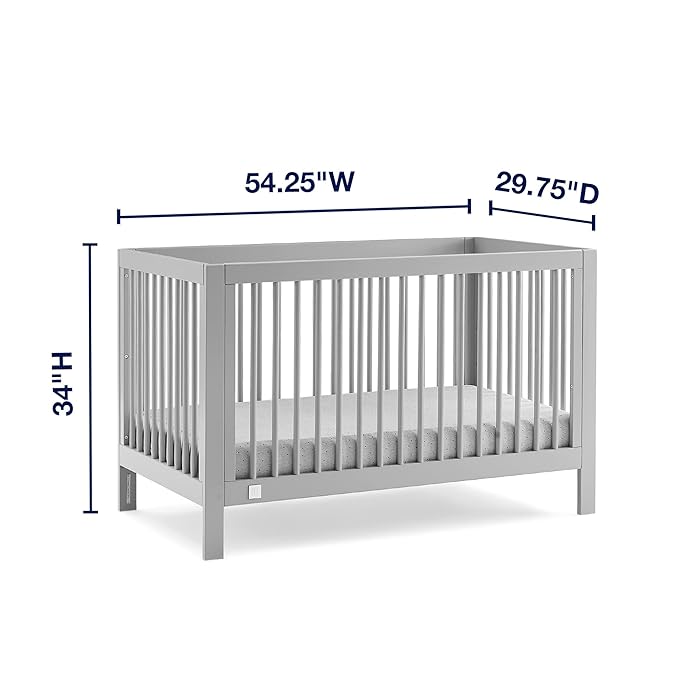 GAP babyGap Charlie 6-in-1 Convertible Crib - Greenguard Gold Certified, Grey - LeafyLoom