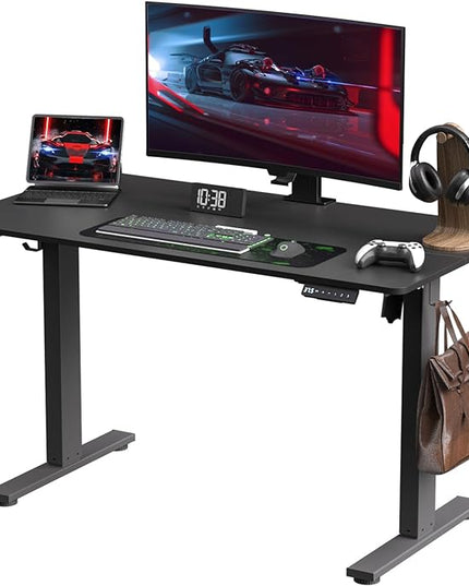 Electric Standing Desk Height Adjustable - 40 x 24 Inches Sit Stand up Desk & Memory Preset Ergonomic Rising Desks for Work, Home Office Workstation Gaming Rising Desk Study Table - LeafyLoom