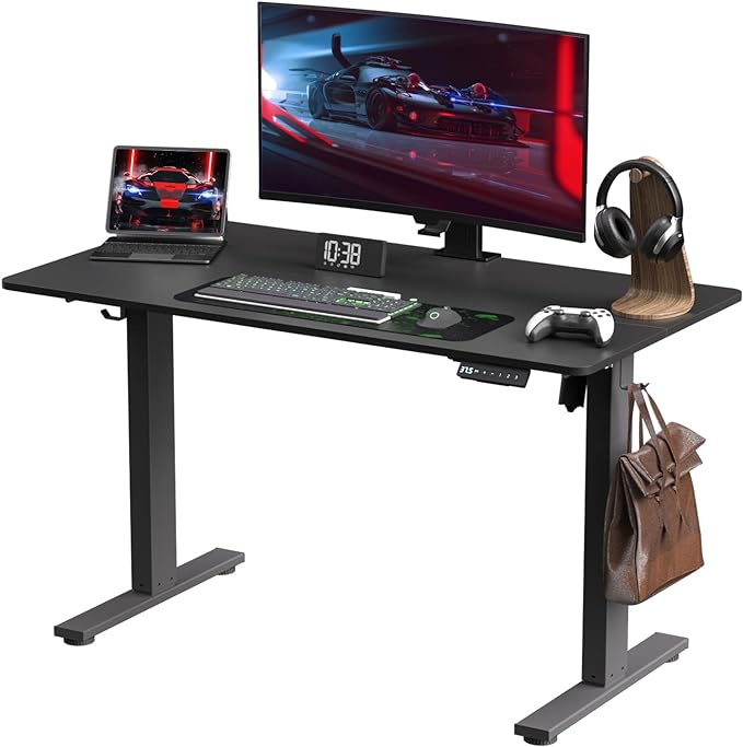 Electric Standing Desk Height Adjustable - 40 x 24 Inches Sit Stand up Desk & Memory Preset Ergonomic Rising Desks for Work, Home Office Workstation Gaming Rising Desk Study Table - LeafyLoom