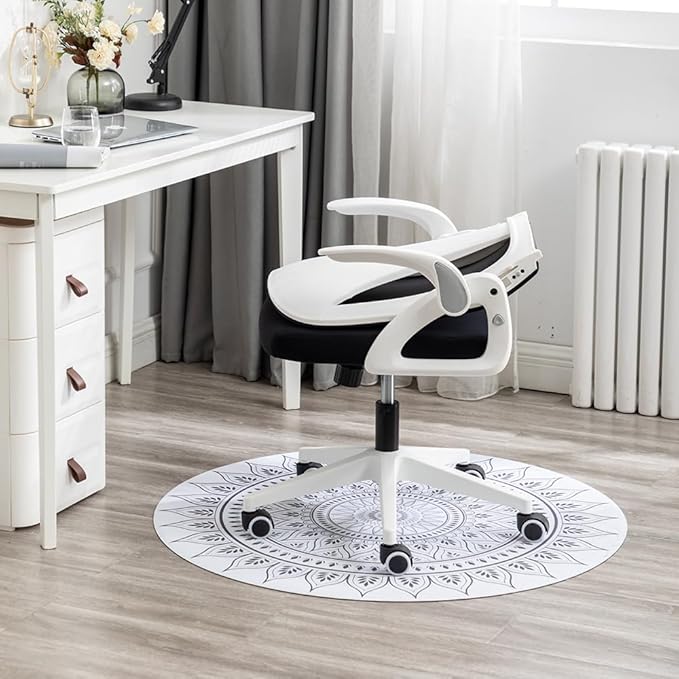 Tervo Model S | Folding Office Chair for Small Spaces | Gaming Chair for Adults & Kids | Ergonomic Mesh Computer Chair for Bedroom | Desk Chair for Home Work | (White & Black) - LeafyLoom