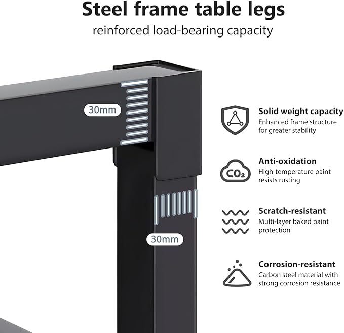 DlandHome 71 inches X-Large Computer Desk, Composite Wood Board, Decent and Steady Home Office Desk/Workstation/Table,Black,23.6Wide - LeafyLoom