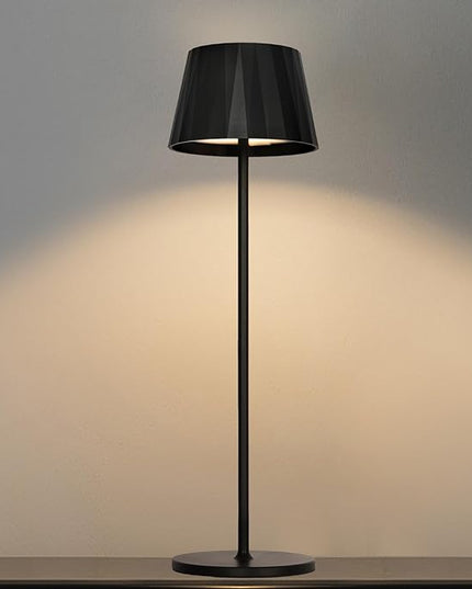 Modern LED Rechargeable Table Lamp,5200mAh Desk Lamp with Stepless Dimming, Touch Switch Cordless Waterproof Night Light for Bedroom Camping Restaurant Bar (Black, 3000K, Warm White) - LeafyLoom
