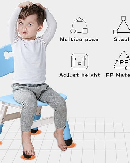 Adjustable Kid Chairs Indoor 3 Level Adjustable Suitable for Children Age 2-6. Maximum load-bearing 220LBS Suitable for Family Classroom and Nursery Child Seat Set (2-Pack-Blue) - LeafyLoom