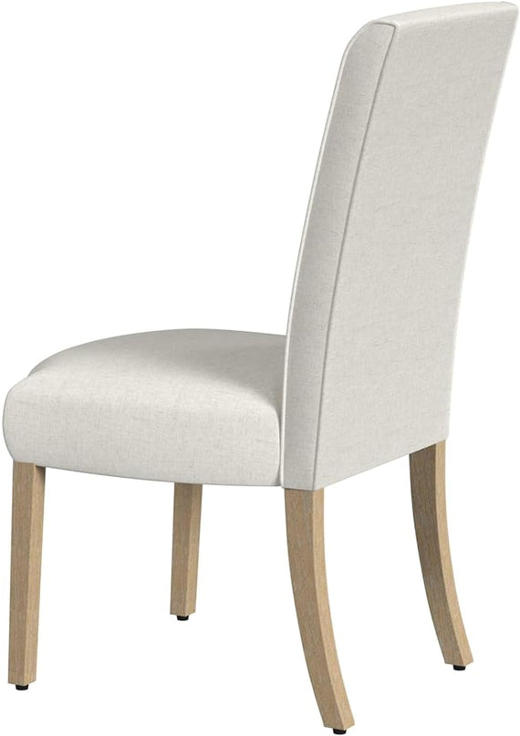 HomePop Classic Parsons Dining Chairs, Cream Textured Woven(Set of 2) - LeafyLoom