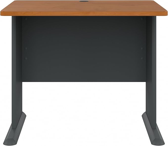 Bush Business Furniture Series A 36W Desk in Natural Cherry and Slate - LeafyLoom