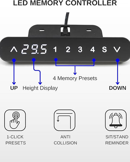 ApexDesk K Series Dual Motor Electric Adjustable Standing Computer Desk for Home and Office Width and Height Adjustable (Black Frame only) - LeafyLoom