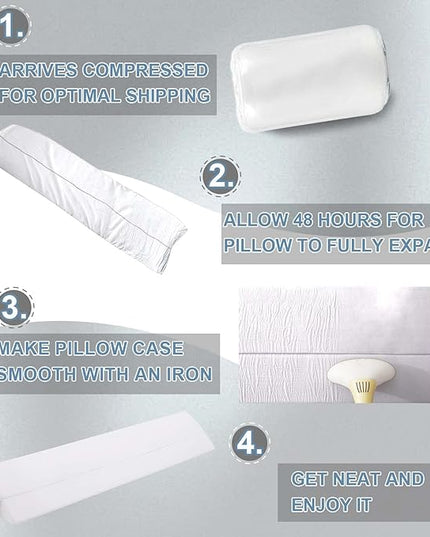 Limthe Twin Bed Wedge Pillow Stopper,Bed Gap Filler (0-7"),Headboard Pillow,Mattress Gap Cover,Adjustable Foam Wedge Pillow Fill Gap Between Headboard/Wall and Mattress, (White 39"x10"x6") - LeafyLoom