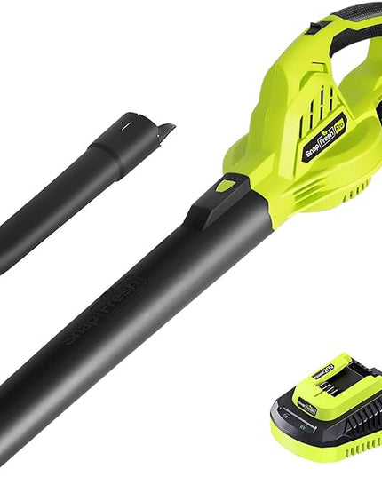 SnapFresh Cordless Leaf Blower - 20V Leaf Blower Cordless with 2.0Ah Li-ion Battery & Fast Charger, 130 MPH 140CFM Electric Leaf Blower Battery Powered Lightweight Sweeper for Sidewalk Hard Surfaces - LeafyLoom