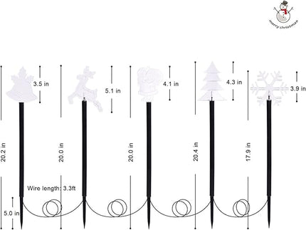 BRIGHTDECK Solar Christmas Pathway Lights Outdoor Decorations, Landscape Lights Waterproof Led Garden Stake Lights for Walkway Yard Lawn Porch Holiday Decor 5-Pack BRIGHTDECK