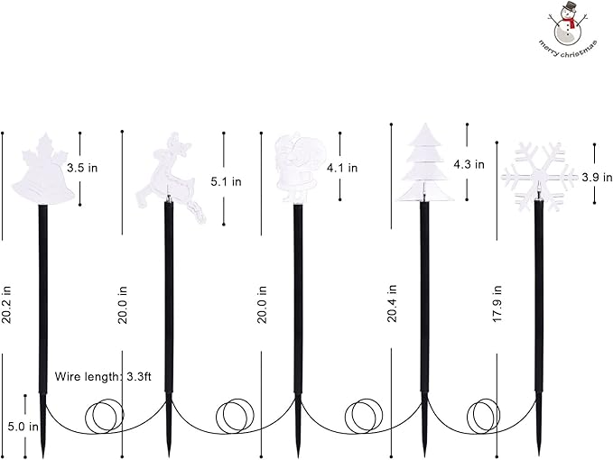 BRIGHTDECK Solar Christmas Pathway Lights Outdoor Decorations, Landscape Lights Waterproof Led Garden Stake Lights for Walkway Yard Lawn Porch Holiday Decor 5-Pack BRIGHTDECK