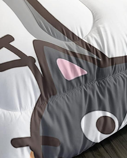 CVHOUSE Cat Bedding,Cartoon Cat Comforter Twin,Animals Print Comforter Set for Kids,Kawaii Quilt Set with 1 Comforter and 2 Pillow Cases - LeafyLoom