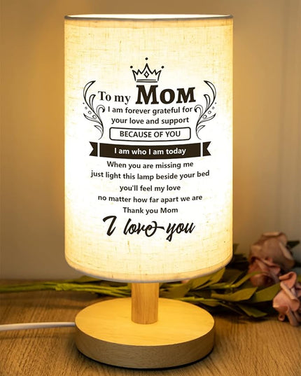 Welsky Gifts for Mom, Mom Birthday Gifts from Daughter, Personalized Mom Table Lamp, Thanksgiving Christmas Gifts for Mom from Kids - LeafyLoom
